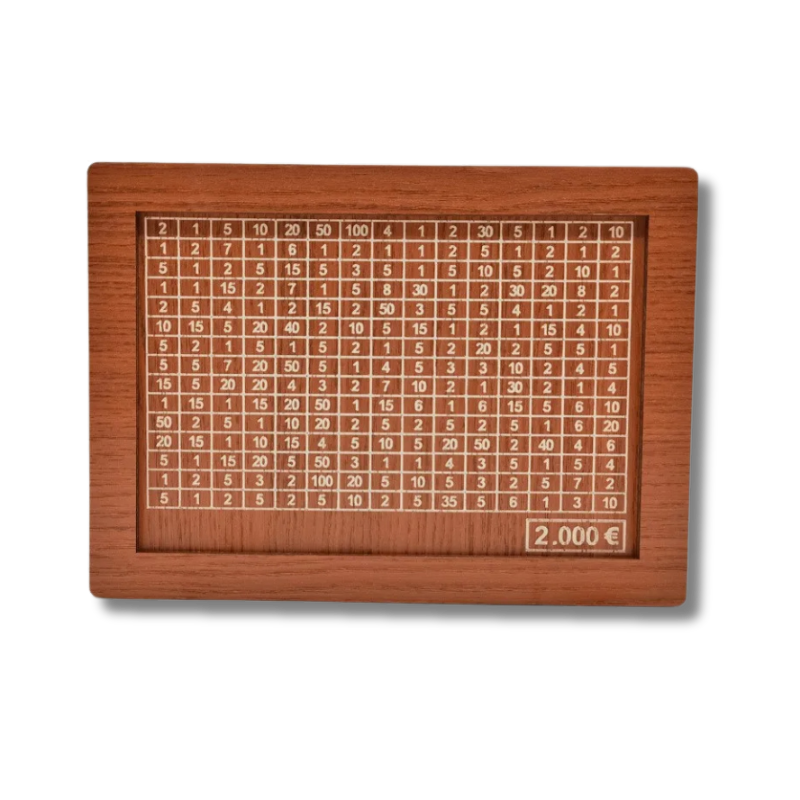 Wooden piggy bank 2000€