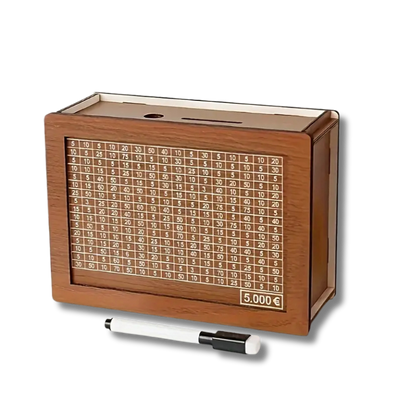 Wooden piggy bank 5000€