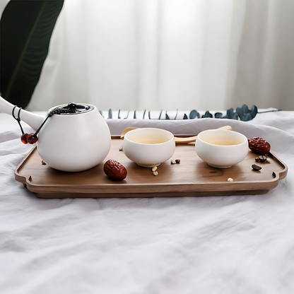 Natural wood grain black walnut tea tray
