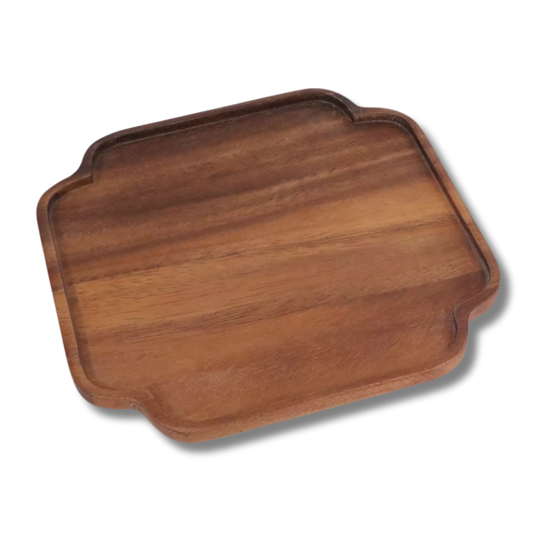 6-inch black walnut tea tray for pot holding