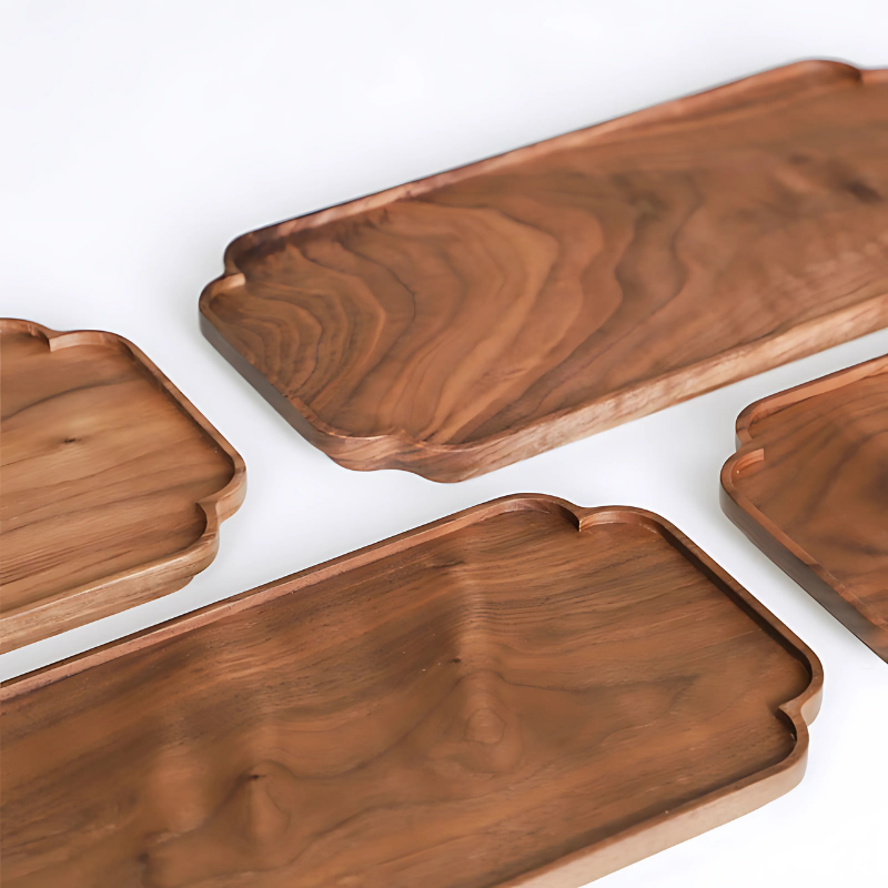 Black walnut tea tray for home decor and tea gatherings