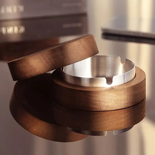 4-inch walnut ashtray for cigars or cigarettes