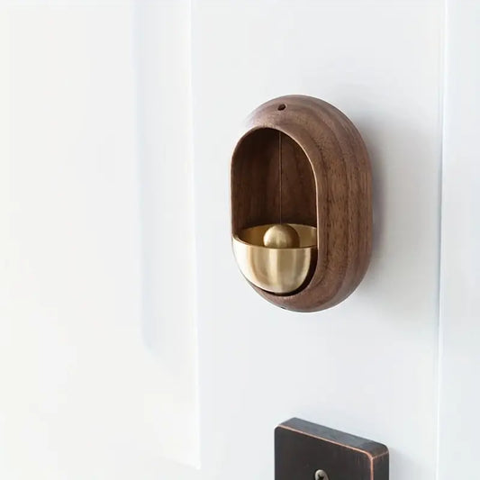 Minimalist walnut door bell for home or shop entrance