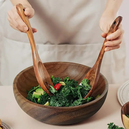 Eco-friendly wooden bowl set for serving soups