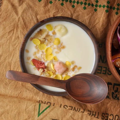 Acacia wood bowl set in 350ml size for snacks