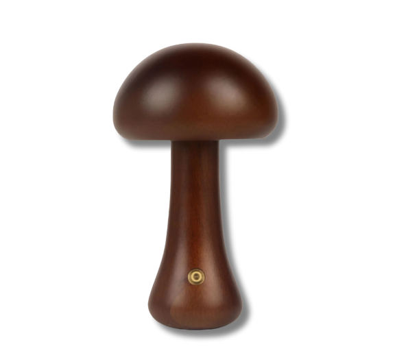 Wooden mushroom lamp with bamboo design for cozy lighting